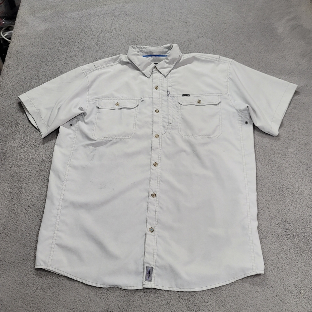 Patagonia Shirt Mens XL White Short Sleeve Sol Patrol II Vented Fishing *Read
